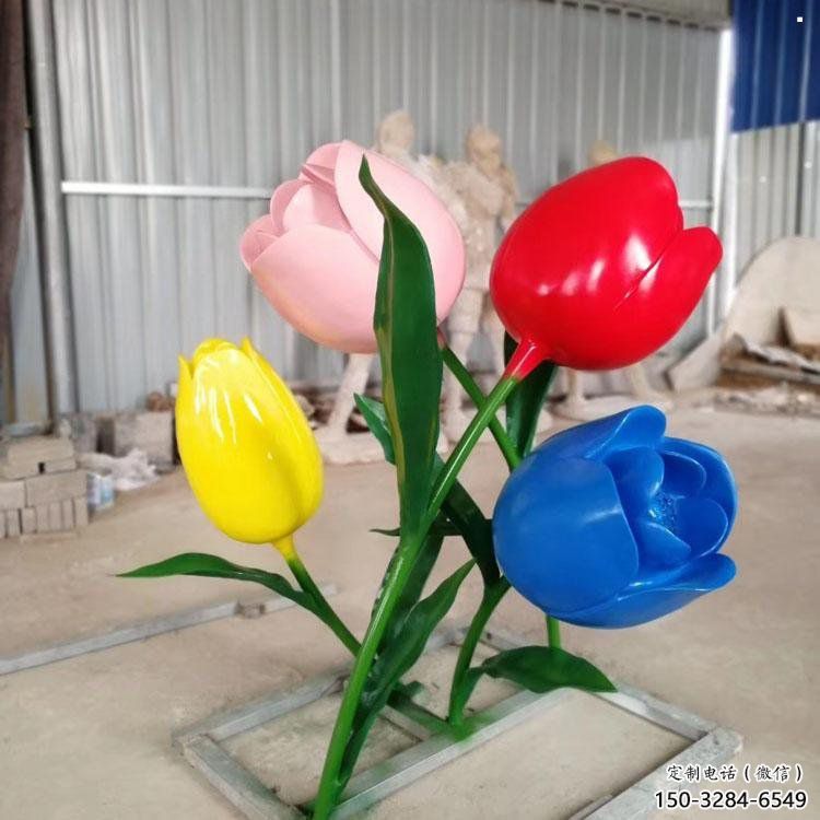 郁金香雕塑展品，公園小品，不銹鋼郁金香雕塑生產商