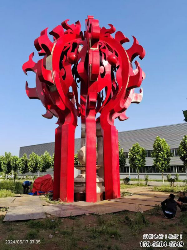 火球雕塑，精神堡壘火球雕塑落地展示