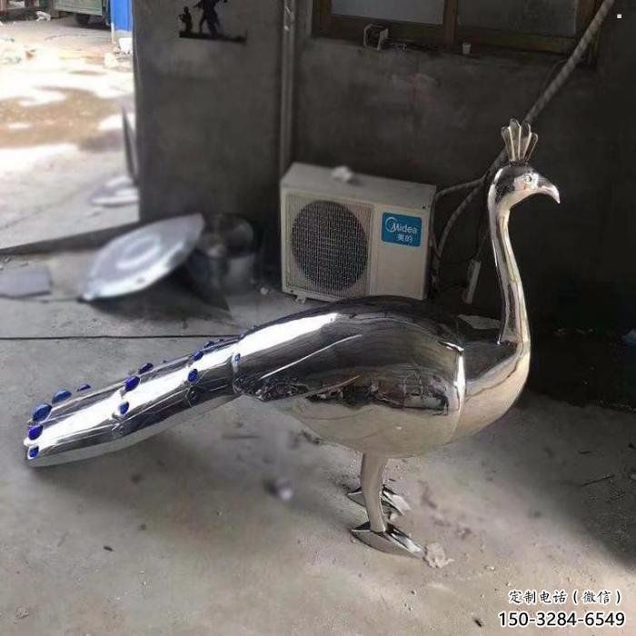 孔雀雕塑廠家定價，拋光工藝，不銹鋼孔雀雕塑制作廠家