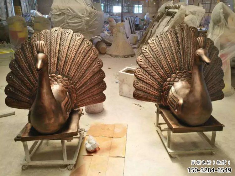 孔雀雕塑制造，廣場雕塑，制造銅孔雀雕塑廠家