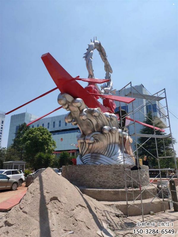 海浪紋雕塑制作，城市裝飾，不銹鋼海浪紋雕塑標準