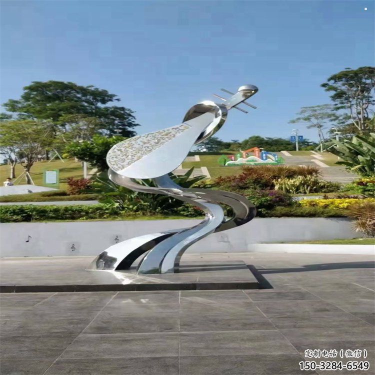 提琴雕塑制作，公園小品，不銹鋼提琴雕塑優選