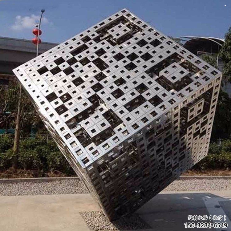 方塊方案展品，街頭雕塑，地產不銹鋼方塊雕塑供需