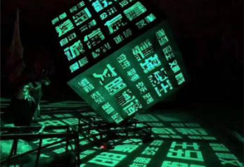 大型魔方雕塑選用，街道標識，燈光魔方雕塑廠家常用