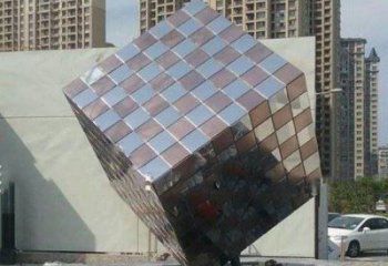 方塊雕塑制造商，美陳雕塑，不銹鋼方塊雕塑精品
