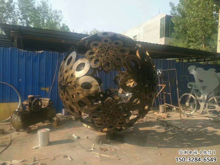 廣場(chǎng)球體雕塑，露天雕塑，不銹鋼球體雕塑標(biāo)準(zhǔn)