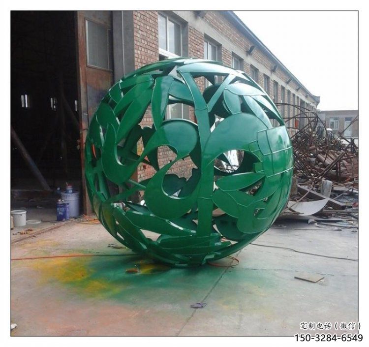 花紋球雕塑廠家，水景雕塑，不銹鋼花紋球雕塑觀賞型