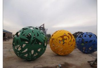 鏤空花紋球雕塑定做，廣場(chǎng)雕塑，不銹鋼花紋球雕塑優(yōu)選