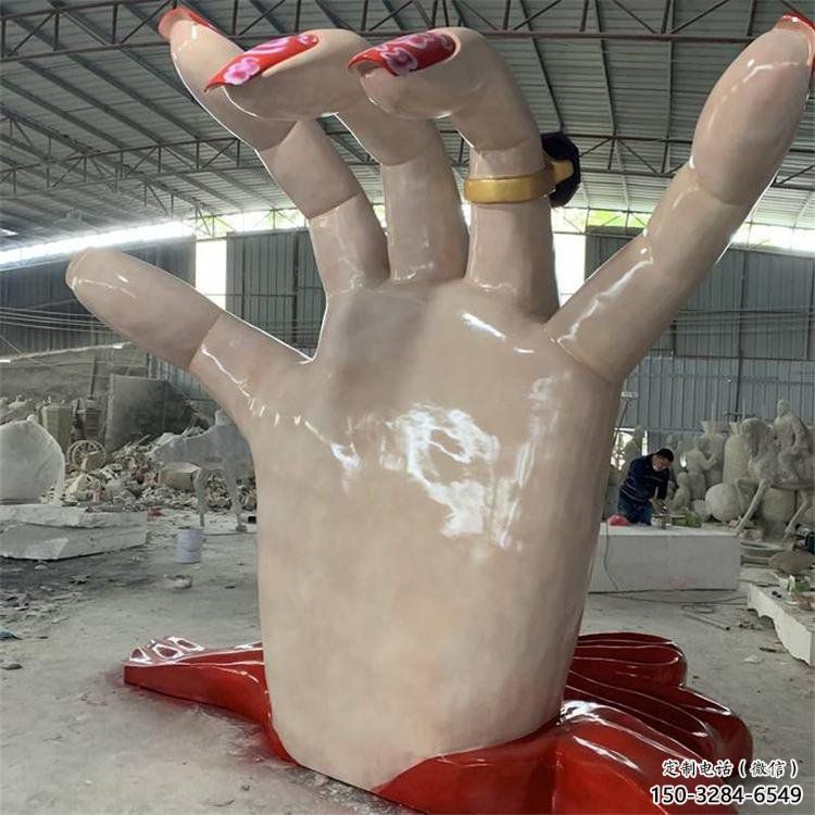 手指雕塑觀賞型，景區(qū)雕塑，不銹鋼手指雕塑廠家指用