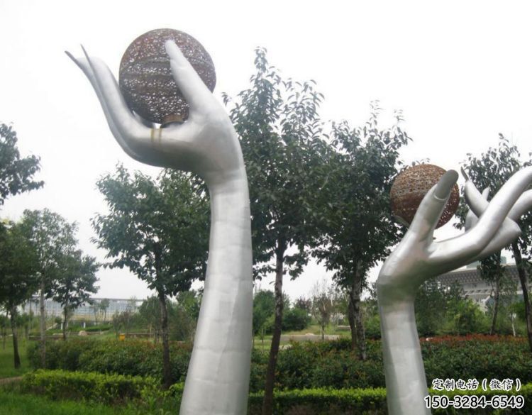 雙手雕塑精選，陸地擺件，各類不銹鋼雙手雕塑廠家