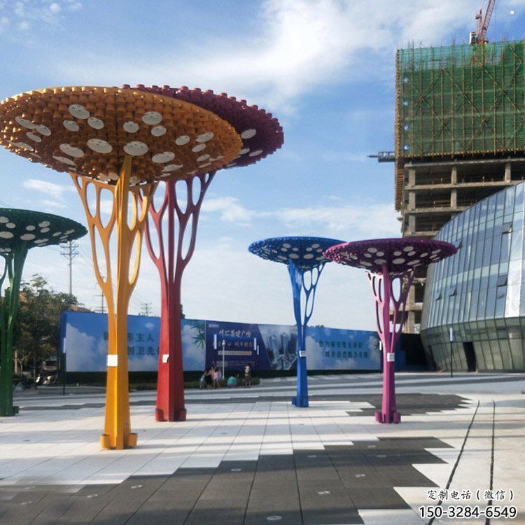 遮陽樹雕塑優(yōu)價(jià)，鋼管組合，不銹鋼遮陽樹雕塑制作