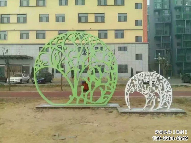 鏤空樹雕塑選定，美陳雕塑，現代鏤空剪紙樹雕塑優選