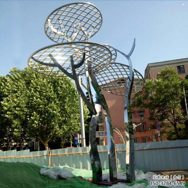 蘑菇樹雕塑供給，戶外雕塑，不銹鋼楓葉雕塑選用