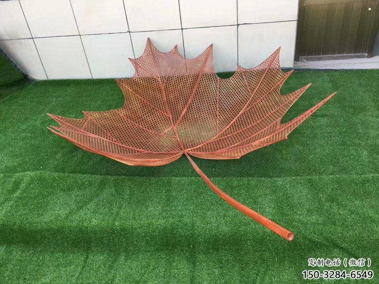 鏤空樹葉雕塑，景區雕塑，鐵藝樹葉雕塑廠家指用