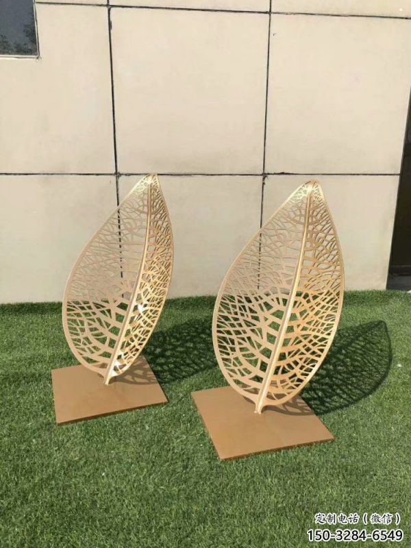 鏤空樹葉雕塑精選，陸地擺件，各類鐵藝樹葉雕塑廠家