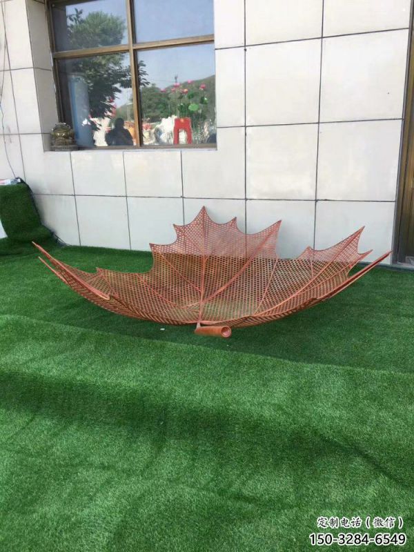 鏤空樹葉雕塑系列，小區(qū)雕塑，鐵藝樹葉雕塑定做廠家