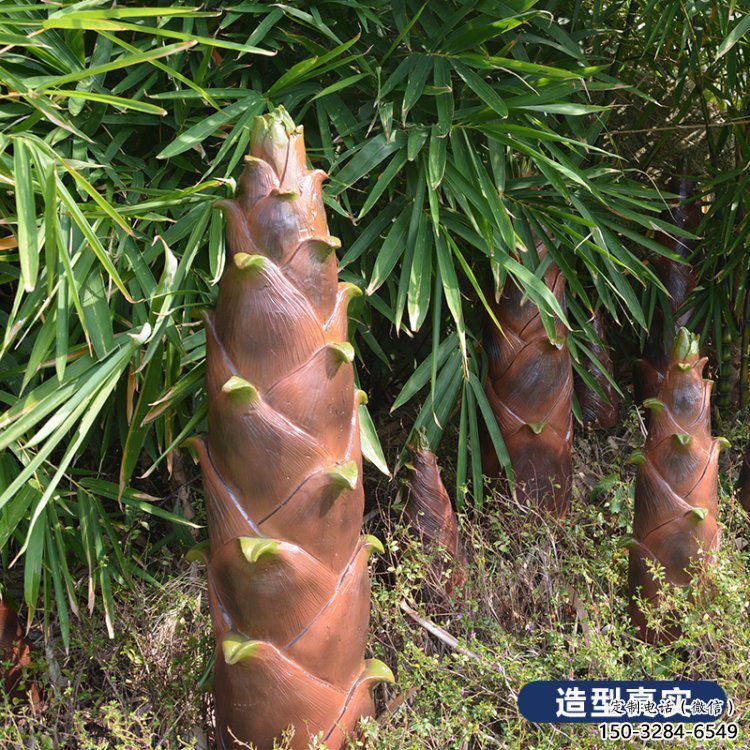 竹筍雕塑訂做，景觀雕塑，彩繪不銹鋼竹筍雕塑提供