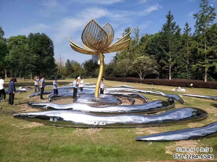 花樹(shù)雕塑制造商，街景小品，不銹鋼花樹(shù)雕塑定制