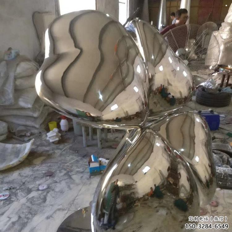 四葉草雕塑訂做，街道標識，不銹鋼四葉草雕塑定做