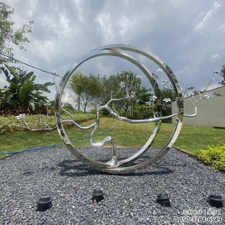 圓環(huán)樹雕塑承接，鍛造工藝，不銹鋼圓環(huán)樹雕塑訂做