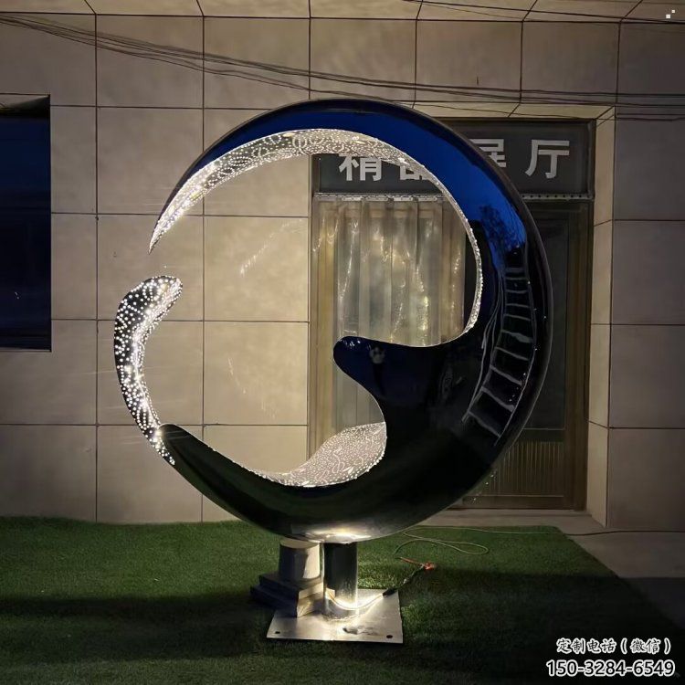小區(qū)水滴雕塑，拉絲景觀雕塑，抽象效果