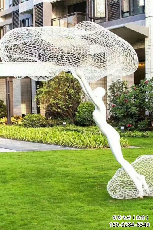 鏤空人物雕塑選用，小區(qū)擺件，大型鐵藝人物雕塑公司