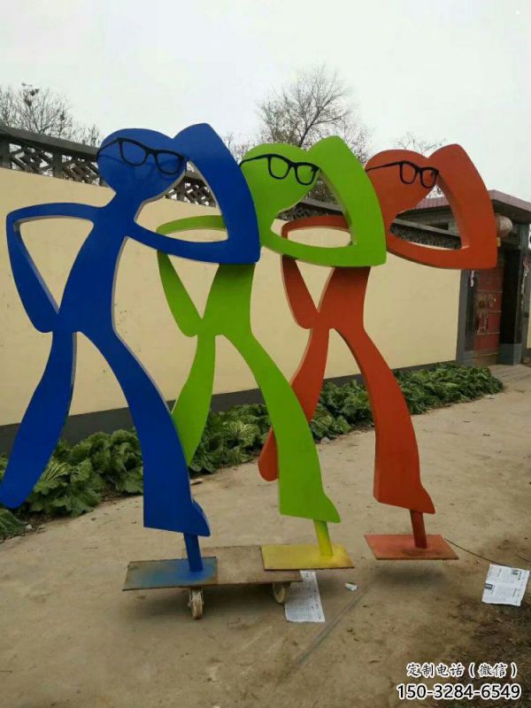 抽象體育雕塑觀賞型，露天雕塑，鋼結構鐵藝人物雕塑訂做