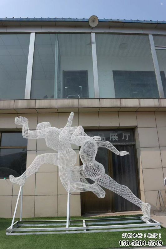 金屬鏤空體育雕塑通用，城市雕塑，鐵藝人物雕塑指用