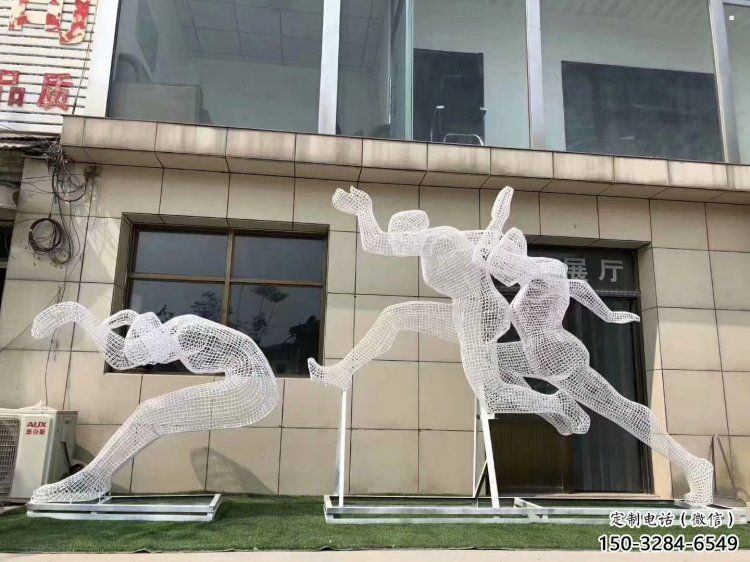 鏤空運(yùn)動(dòng)員雕塑生產(chǎn)，廣場(chǎng)雕塑，鐵藝體育人物雕塑展品