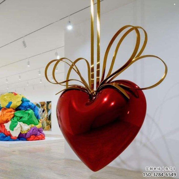 心形球雕塑定制制造，歐式風格，烤漆心形球雕塑供給