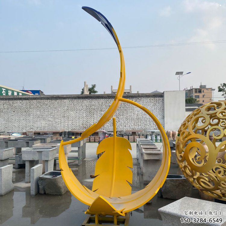 廣場羽毛雕塑供求，露天雕塑，不銹鋼烤漆羽毛雕塑標準