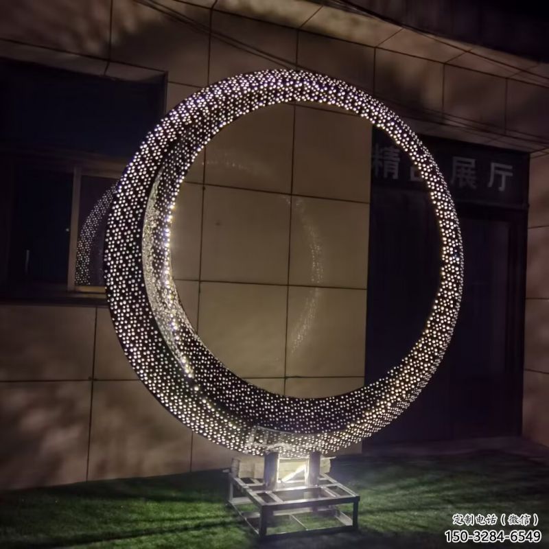 圓環雕塑通用，街道標識，燈光圓環雕塑承接