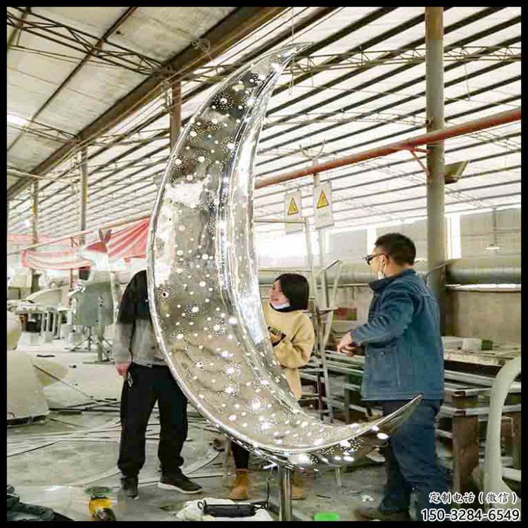 月亮雕塑制作專供，園林裝飾，建筑鏤空月亮雕塑批發