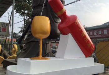 酒瓶雕塑批發，廣場系列，流水酒瓶雕塑供需