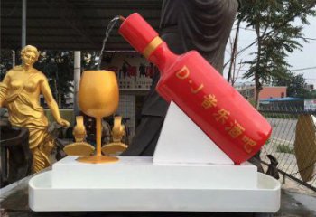 酒瓶雕塑專供，美陳雕塑，景觀流水酒瓶雕塑預定