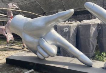 剪刀手雕塑訂做，校園雕塑，不銹鋼剪刀手雕塑廠家