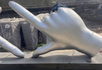 剪刀手雕塑供應，城市裝飾，彩色不銹鋼剪刀手雕塑優選