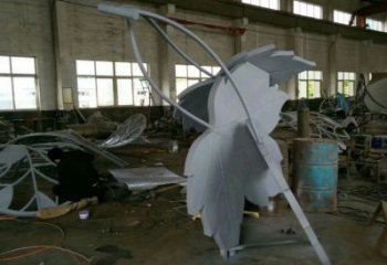楓葉雕塑承接，鍛造工藝，不銹鋼楓葉雕塑訂做