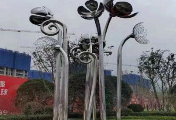 四葉草雕塑標(biāo)準(zhǔn)，陸地?cái)[件，不銹鋼四葉草雕塑定制