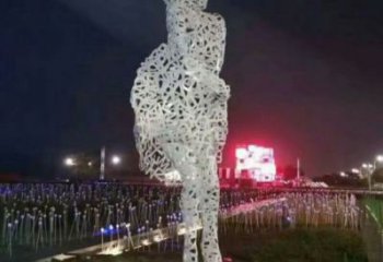 鏤空人物雕塑預定，城區小品，現代鐵藝人物雕塑制造商