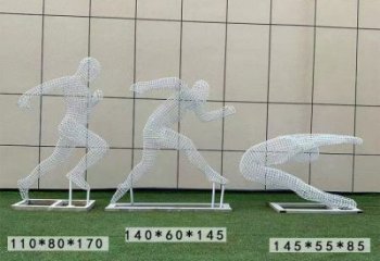 鏤空運動員雕塑供需，鋼管組合，鐵藝人物雕塑制作