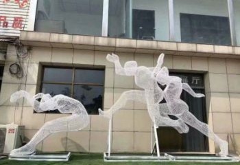 鏤空運動員雕塑生產，廣場雕塑，鐵藝體育人物雕塑展品
