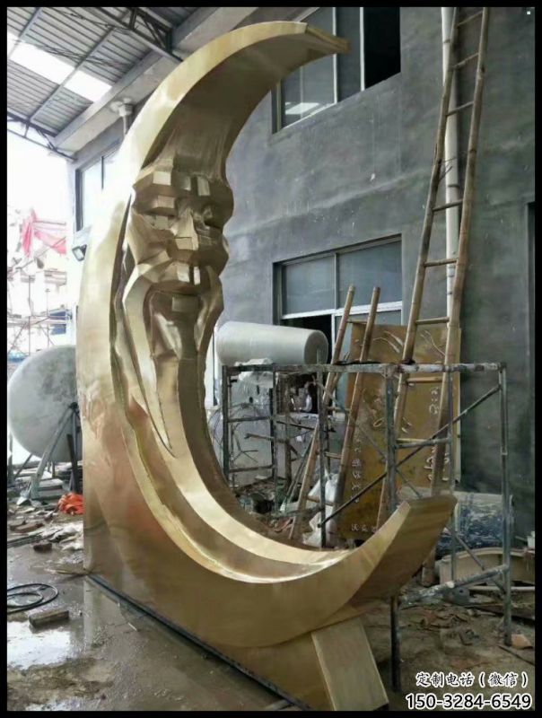 月神雕塑精選，街頭藝術(shù)，不銹鋼月神雕塑承接