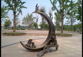 月亮船雕塑生產(chǎn)，透雕系列，不銹鋼月亮船雕塑生產(chǎn)商
