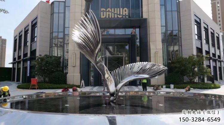 鳥翅雕塑制作，園林裝飾，建筑不銹鋼鳥翅雕塑批發