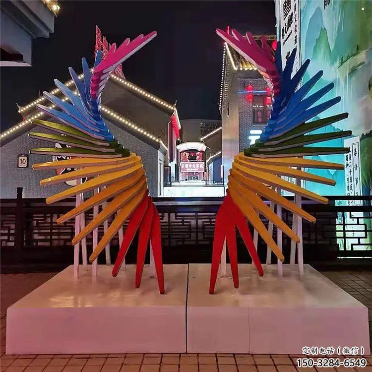 天使之翼雕塑通用，街道標(biāo)識(shí)，鋼鑄翅膀雕塑承接