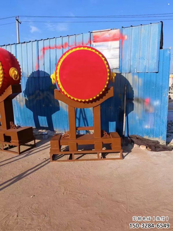 鑼鼓雕塑工程制作，城市雕塑，不銹鋼鑼鼓雕塑專供