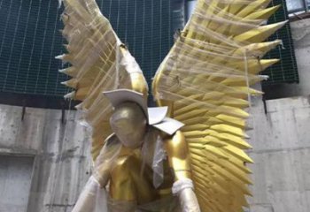 雕塑鳥翅景觀制造，街景小品，不銹鋼鳥翅雕塑優價