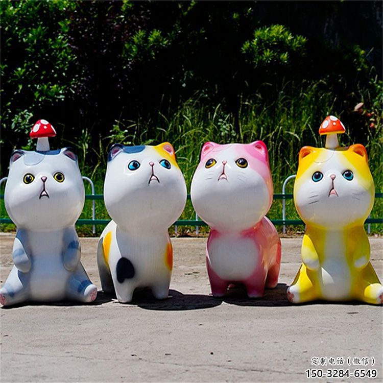 甘南房地產貓咪雕塑，仿古動漫雕塑，公園動物制造