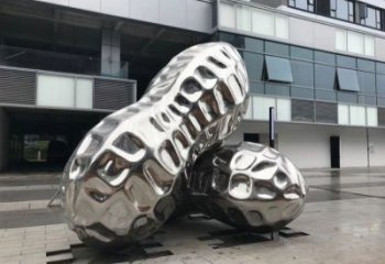 長樂花生雕塑制造，白鋼構(gòu)件，不銹鋼花生雕塑提供